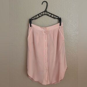 Silk Madewell Pink Button-Front Midi Skirt